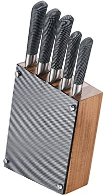 Messerblock Holz 6-teilig Messerset Carbon-Optik Michelino
