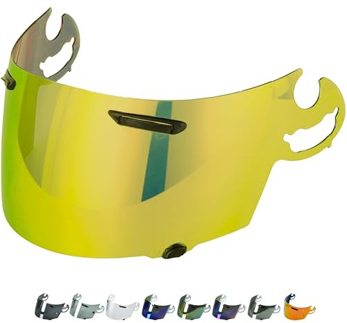 Everalo Kompatibel mit Arai Sai Visier - Rebel - Quantum ST - Rx7 GP - Chaser V - Axces 2 - Axces 3 - Quantum ST Pro - Vector 2 - Defiant - Corsair V - RR5 - Helmvisier SAI Pinlock (Gold)