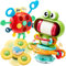 JOYIN Musikalisches Babyspielzeug-Hochstuhlspielzeug mit Saugnäpfen-Spinner-Beißringspielzeug-verhindert, DASS Kleinkindspielzeug herunterfällt-Montessori-Sensorspielzeug für Kleinkinder