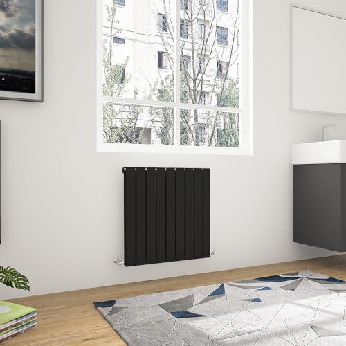 600x612mm Black Flat Panel Radiator Horizontal Vertical Designer Central Heating Rads