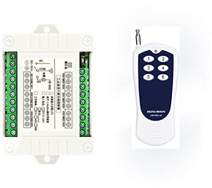 DC12 V 24 V 6 canali RF telecomando universale senza fili interruttore telecomando 433 MHz ricevitore relè e trasmettitore intelligente per garage