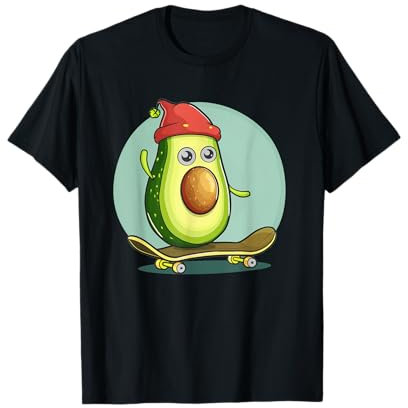 Avocado Mütze mit coolem Skateboard für Jungen und Mädchen T-Shirt