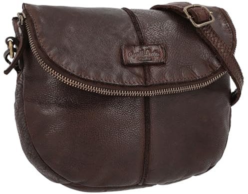 Gusti Umhängetasche Leder - Iselin Damen und Herren Handtasche Ledertasche Braun Leder