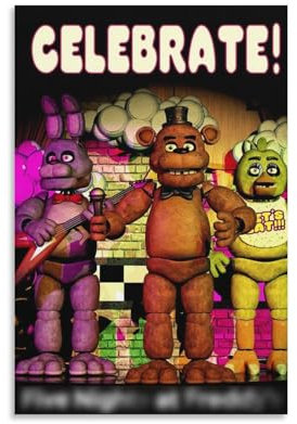 FNAF Gamer-Videospiel-Poster, Leinwand, Wandkunst, Bauernhaus-Galerie, ästhetische Raumdekoration für Schlafzimmer, Badezimmer, 40 x 60 cm