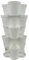 Tecnokit Plana vaso impilabile Roma, in polipropilene con sottovaso, vaso multistrato tridimensionale, vaso per fragole, fioriera da esterno ed interno, tris vasi giardino verticale (BIANCO, 5 VASI)