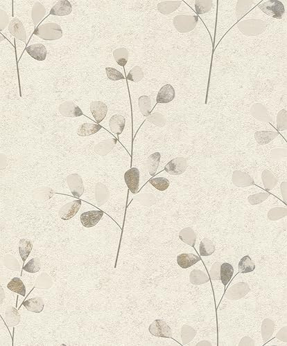 Rasch Tapeten 508413 - Vliestapete mit Blättern in Beige aus der Kollektion Selection - 10,05 m x 0,53 m (LxB)
