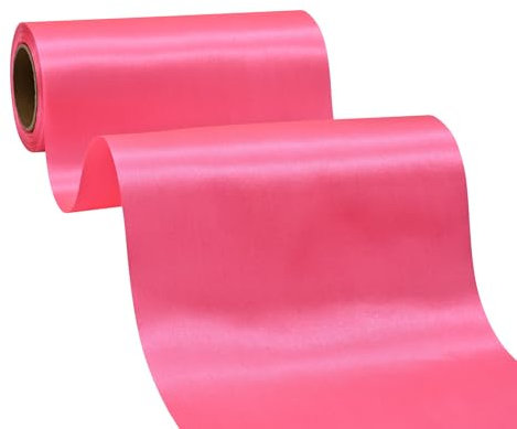 BVIEAKD Breite Peach Pink Satinband 15cm x 22m Solid Fabric Band zum Schneiden Zeremonie Kit Grand Opening Hochzeit Geburtstag Party Dekoration Bögen Stuhl Schärpe
