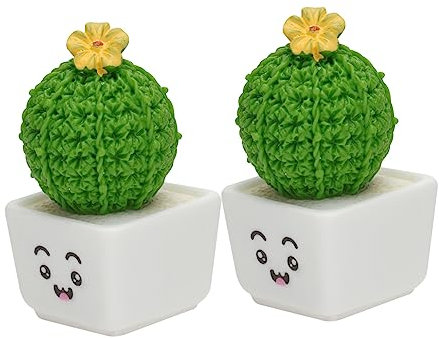 ORFOFE 2stücke Cartoon Bonsai Dekoration Kaktus Modell Aus Harz Für Kreative Wohnraumgestaltung Pflanzen Im Topf Für Wohnzimmer Büro