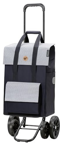 Andersen Einkaufstrolley - klappbar - 54 Liter - 4 Räder - höhenverstellbar - belastbar 50 kg - Stahlgestell - Trolley - Quattro Shopper Milla blau