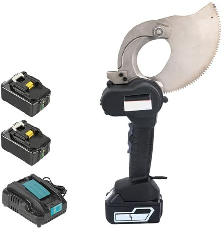 json2xml Electric Wire Cutting Tool For Aluminum Copper Cable & Armoured Cable,Electric 45/65/75mm Ratchet Wire Cutter, Battery Powered Hydraulic Cable Cutter With 2 Rechargeable Battery,75mm