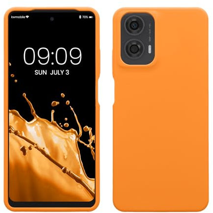 kwmobile Case Compatible with Motorola Moto G24 / E14 / G04 / G04s Case - TPU Silicone Phone Cover with Soft Finish - Fruity Orange