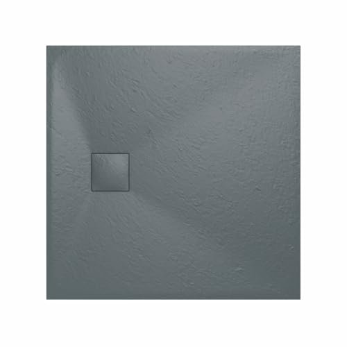 Aquariss SMC - Piatto doccia quadrato effetto ardesia, 800 x 800 mm, colore: Antracite