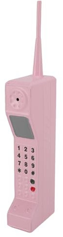 Tiiyee 90S Phone Prop, Cell Ornament Retro Mobile Model Prop Iron Old Fashioned Template Portable Brick Simulation Photographic Vintage Cellular for Home Living Room Decor Desktop (Pink)