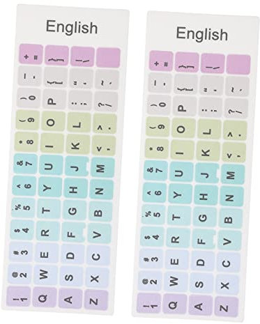 CAXUSD 2 Blätter Englischer Tastaturaufkleber Mit Schwarzer Schriftzug Kompatibler Tastaturaufkleber Als Ersatz Zum Selbstlernen