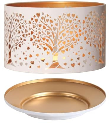 Aroma Silhouette White Heart Tree Shade & Tray