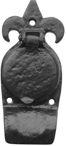 Élégante serrure de porte en forme de fleur de LYS Noir 123 mm