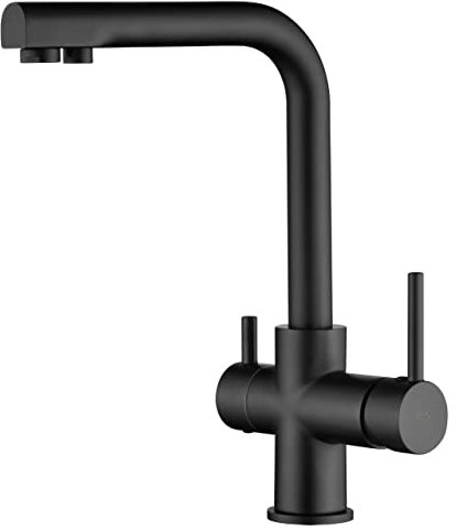 GALYON IMEX Grifo Cocina de Dos Vías - MARSELLA Grifo Monomando para Ósmosis con Selector Independiente, Cuerpo de Latón, Cartucho Cerámico Ø35mm, Diseño Moderno y Funcional (NEGRO MATE)
