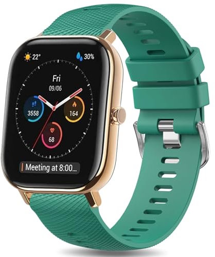 Oumida Cinturino Per Amazfit GTS 2 Mini /4 Mini/GTS 3, 20mm Cinturini Sportivo Silicone per Amazfit Bip 3/Bip u Pro/Bip S Lite,Ago Di Pino Verde