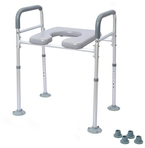 TINMAGI Rialzo wc per Anziani, Rialzo per wc, Alzawater per Protesi Anca con Sedile Regolabile in Altezza, Rialzo Bidet Water per Disabili Incinta, con un Cuscino di Seduta