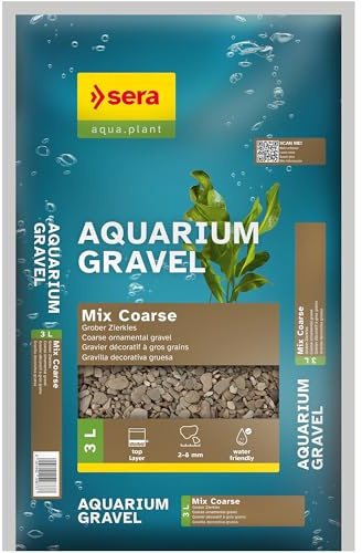 sera Aquarium Gravel Mix Coarse 3 L | Bodengrund für alle Süßwasseraquarien | verträglich für Fische, Welse und Garnelen | natürliche Optik
