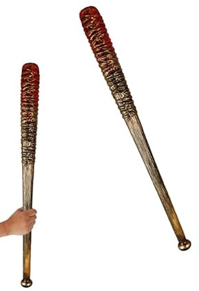 Bloody Baseball Bat with Barbed Wire – Halloween Costume Accessory Prop for Fancy Dress, Horror Cosplay, Haunted Houses & Scary Party Decorations