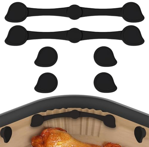 6 Pezzi Calamite per Friggitrice ad Aria in Silicone, Magnete per Friggitrice ad Aria Calda, Resistente Alle Alte Temperature, per Fissare la Carta da Forno