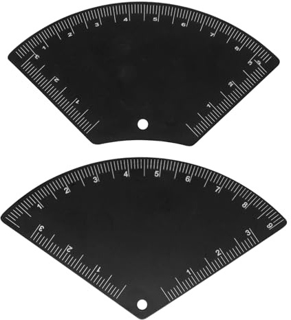 2 Augenbrauen-Schablonen zum Formen, wiederverwendbare Augenbrauen-Formlehre aus Metall mit Präzisionsskala für symmetrisches Make-up, einfaches Augenbrauen-Mapping- und Formset Design Regel