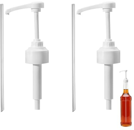2 Stück Dosierpumpe 1l Sirup für Monin Sirup Zuckerfrei,Syrup Spender Pumpe | Haselnuss Vanille Kaffee Caramel Pumpspender Lavendelsirup Pumpen Dosierer Dispenser Schoko Dosierspender für Sirupspender