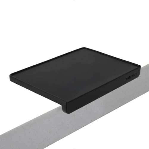 watchget Espresso Tamping Mat,Silicone Portafilter Pad with Short Edge | Ultra Thick,Waterproof and Heat Resistant,Non-Slip Corner Tamper Mat,Barista Espresso Machine Accessory,8x6, Black