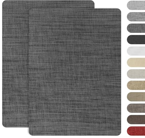 AXEN 2PCS Fabric Repair Patches, Self-Adhesive Linen Patch for Furniture, Couch, Sofa, Tote Bag, Car Seat, Dark Grey