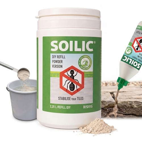 Risvig Soilic Ameisenmittel DIY Refill (2,25L) – Natürlicher Füllstoff gegen Ameisennester unter Gehwegen & Terrassen – Umweltfreundliche Flüssigerde aus Ton & Wasser