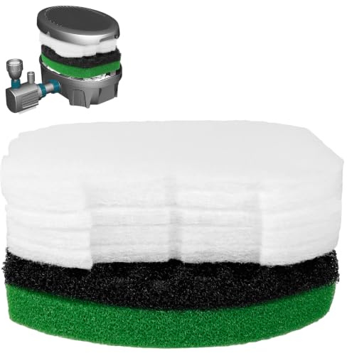 10 Pcs Pond Foam Filter, Replacement for Inpond 5-in-1 6000 and 6-in-1 9000, Pond Maintenance Kit, Polyester Filter Pads for Outdoor Pond Filtration and Pond Care
