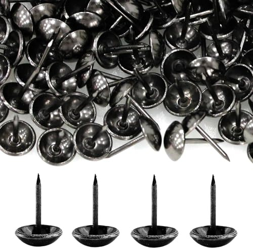 1000 Pièces Clous de Tapissier, BetterJonny Robuste 17X11 MM Bronze Clous Tapissier Décoratifs Clou Rétro DIY Clous d'Ameublement pour Meubles Canapés Fauteuils Lits Chaises Vintage Decoratif Noir