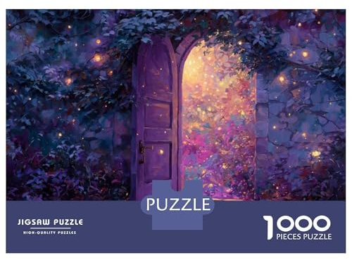 Geheimer Garten Tür 1000 Teile Puzzle für Erwachsene Papier Nachtstimmung Familienspiel Dekoration 70x50cm/1000pcs