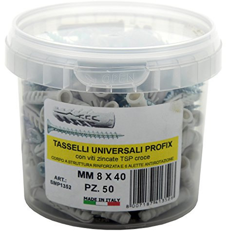 TASSELLI CON VITI F4 MM.8 ( BOX 50 PEZZI) di Allfix