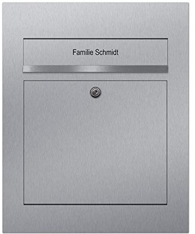 Briefkasten Edelstahl Unterputz B3, moderner Premium Design Unterputzbriefkasten inkl. Namensbeschriftung
