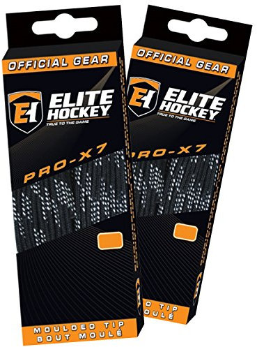 Elite Hockey Pro-X7 Skate Laces (DBL, X7-Black, 96)