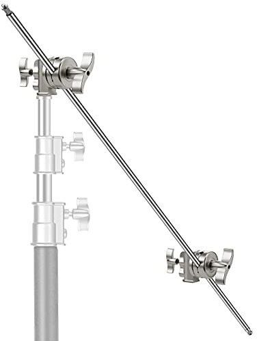 Neewer Braccio d’Estensione con 2pz Adattatore Giunto di Presa – Asta 101,6cm in Lega di Alluminio per Cavalletti, Riflettori e Altri Impianti da Studio Fotografico (Argento)