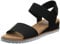 Skechers Women's BOBS Desert Kiss Ankle Strap Sandals, Black Microfiber Suede/ Gore Trim, 7 UK