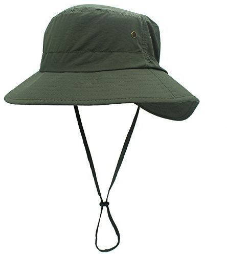 Magracy Unisex Damen Sonnenhut UPF 50+ Sommer Breiter Krempe Eimer-Hut für Frauen Safari-Hüte Fischerhut Armee Grün