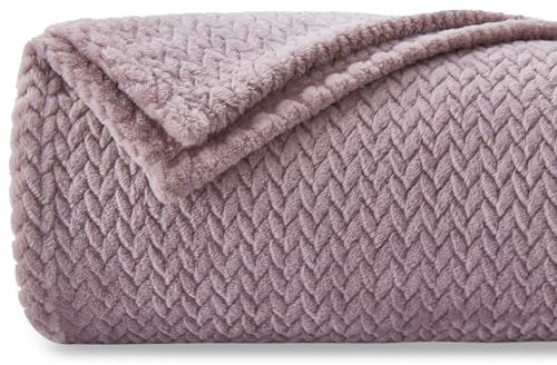 NEWCOSPLAY Flanell Decke Sofa Kuscheldecke Weizenohren Muster sofadecke Super weich und kuschelig Sofaüberwurf Hellviolet-Wohndecke 130x150 cm als Tagesdecke