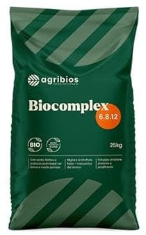 Biocomplex, NPK 6-8-12 + microelementos (25 kg), fertilizante granulado para hortalizas, flores y cactus