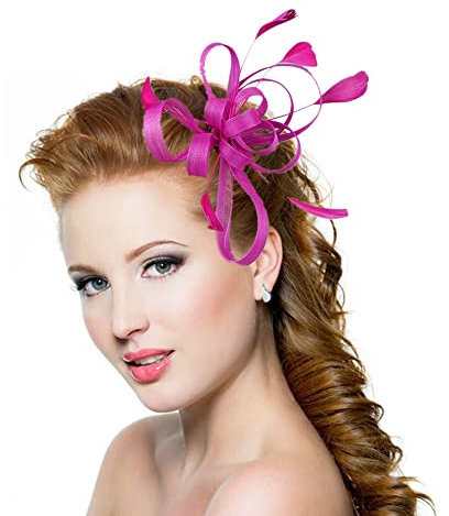 Épingle à Cheveux Mariage Plume Femme Coiffure Fleurs Chapeau Bibis Fascinator Nuptiale Accessoires Clip Cheveux Voilette Déguisement Soirée Photographe Églises