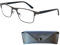 Metall Anti Blaulicht Brille Lesebrille mit rechteckigen Gläsern, Gratis Etui, Edelstahl Rahmen (Graphit), Eckige Blaulichtfilter Brille Herren und Damen +1.0 Dioptrien