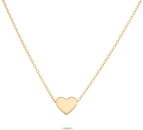 Nuoli® Kette Herz Gold aus 925 Sterling Silber (45 cm) Herzkette Gold