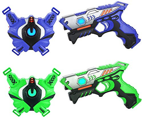 TINOTEEN Laser Tag Guns with Vests Infrared Guns, Set of 2 Group Toy