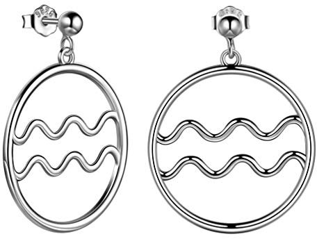 Jewmon Damen Halskette Sternzeichen Wassermann 925 Silber12 Sternzeichen Halskette Silberne Schmuck für Damen Frauen Mädchen im Samtbeutel FP0090P
