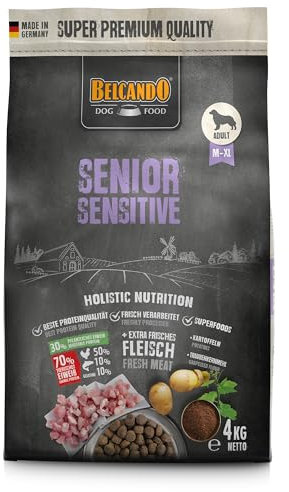 Belcando Senior Sensitive [4 kg] Hundefutter | Trockenfutter für ältere & empfindliche Hunde | Alleinfuttermittel für ältere Hunde Aller Rassen