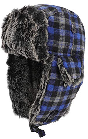 Gisdanchz Fliegermütze Russische Mütze Russen Uschanka Ushanka Chapka Herren Russisch Russenmütze Wintermütze Schapka Wintermaske Russenmützen Trappermütze Mit Ohrenklappen Winter Hut Blau