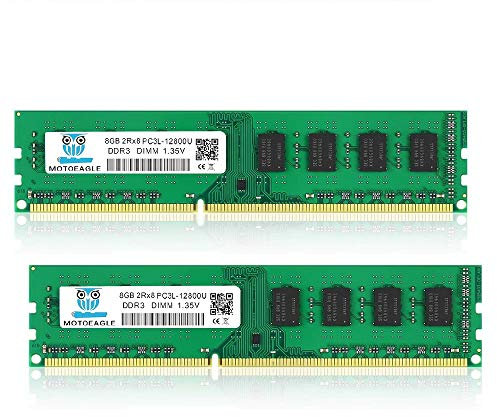 DDR3L-1600 UDIMM 16GB Kit (2x8GB) PC3L 12800 8GB Unbuffered Non-ECC 1.35V CL11 2Rx8 PC3 PC3L 12800U DDR3 DDR3L 1600MHz Dual Rank 240-Pin Desktop Arbeitsspeicher